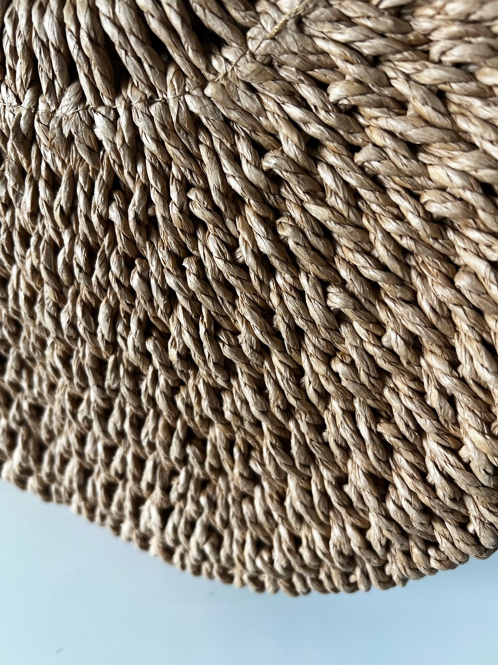 Natural Woven Straw Tote with Round Handles - Picture 6 of 7